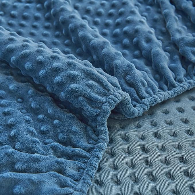 ZIQINPSQ Coral Velvet Fitted Sheet-Thickened Cold-Resistant and Warm Bed Sheets-Soft Velvet Fleece Fitted Sheets with-Elastic All Around. (Steelblue, Full)