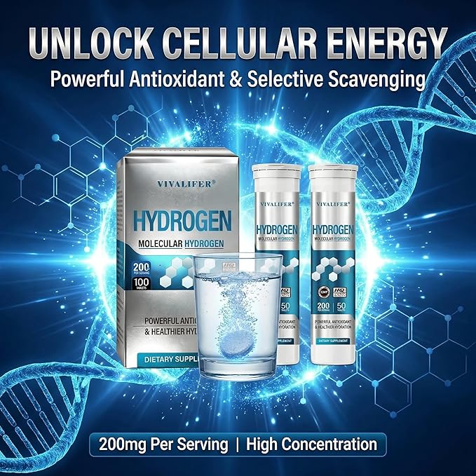 Hydrogen Water Tablets 100 Count (Lemon & Raspberry Flavor) - High PPM Molecular Hydrogen & Elemental Magnesium Supplement - Dissolvable H2 Generator for Energy, Muscle Recovery & Hydration