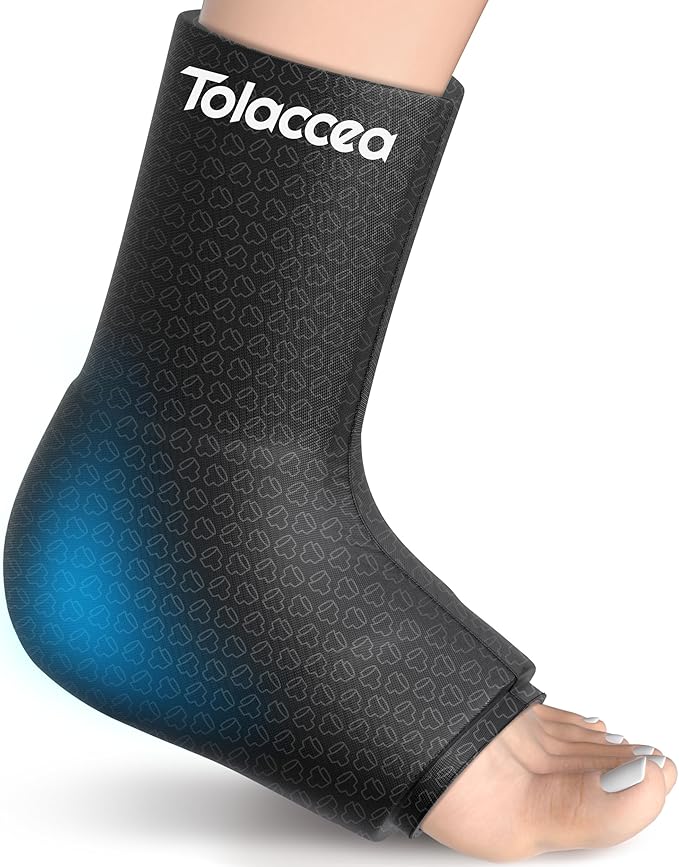 Tolaccea Ankle Ice Pack Wrap PRO for Injuries, Foot Ice Pack for Hot and Cold Therapy, Flexible Cold Pack for Plantar Fasciitis,Swelling,Sprained, ColdFocus for More Cooling X-Large (Pack of 1)
