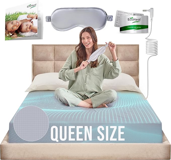 Earth Grounding Sheets Queen Size with 12% Silver Fiber & 4% Silk & 84% Cotton - Cloud Gray - Quality Certified Grounded Well Bed Sheet - Conductive Fitted Sheet for Better Sleep