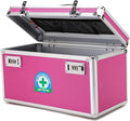 Lockable Medication Box with Portable Storage Case, 14.2''x 7.2''x 8.2'', Childproof Medicine Lock Organizer, Locking Box for Secure Cash, Jewelry, ID Documents (Pink/Large)