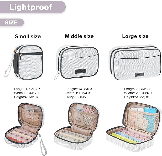 Weekly Travel Pill Organizer 2 Times A Day Pill Case for Purse with Removable AM PM 7 Day Pill Box Holder,Cute Medication Organizer Pill Container for Medicine, Vitamin, Supplement (Dark Grey, Medium)