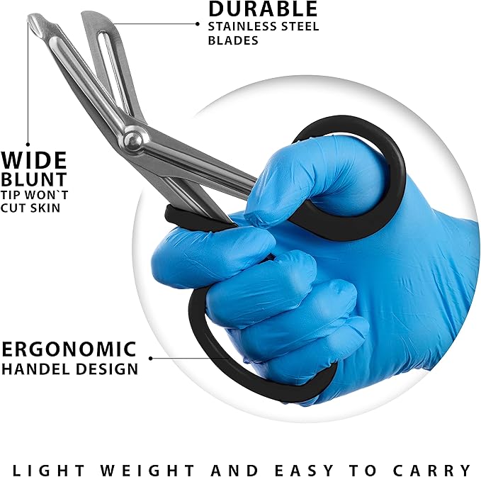 ASA TECHMED Nurse EMT Starter Pack Stethoscope, Blood Pressure Monitor and Trauma 7.5" EMT Shear Ideal Gift for Nurses, Medical Students, Firefighters, Police and Personal Use (Black) Standard