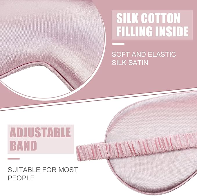 20 Pieces Silk Sleep Eye Mask with Elastic Strap Soft Sleeping Mask Eye Cover Satin Blindfold for Women Men Kids Sleeping Travel Eye Shades Including 2 Pieces of Black Bags(Multicolored)