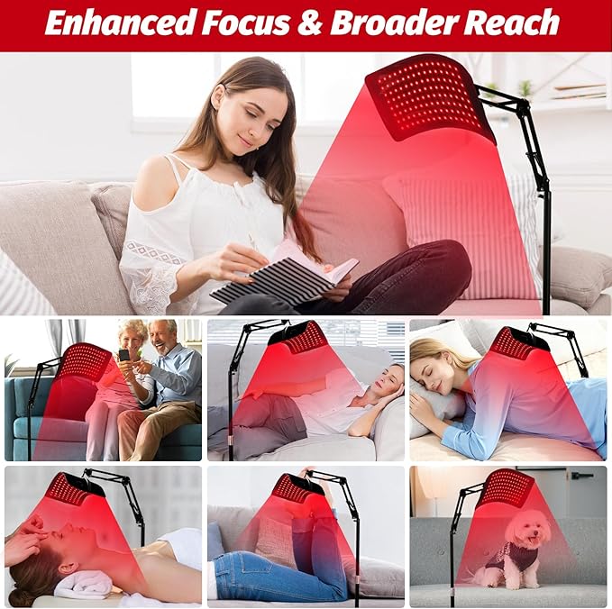 Red Light Therapy for Face and Body, Removable Red Infrared Light Therapy Lamp with Stand Led 660nm & 850nm Infrared Light Device fo The Full Body