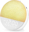 Sunrise Alarm Clock White Noise Machine | Natural Wake-Up Light for Bedroom with 30 Soothing Sleep Aids, Bluetooth Speaker, Dimmable Clock, Screen-Free Design for Baby Adults Kids-White