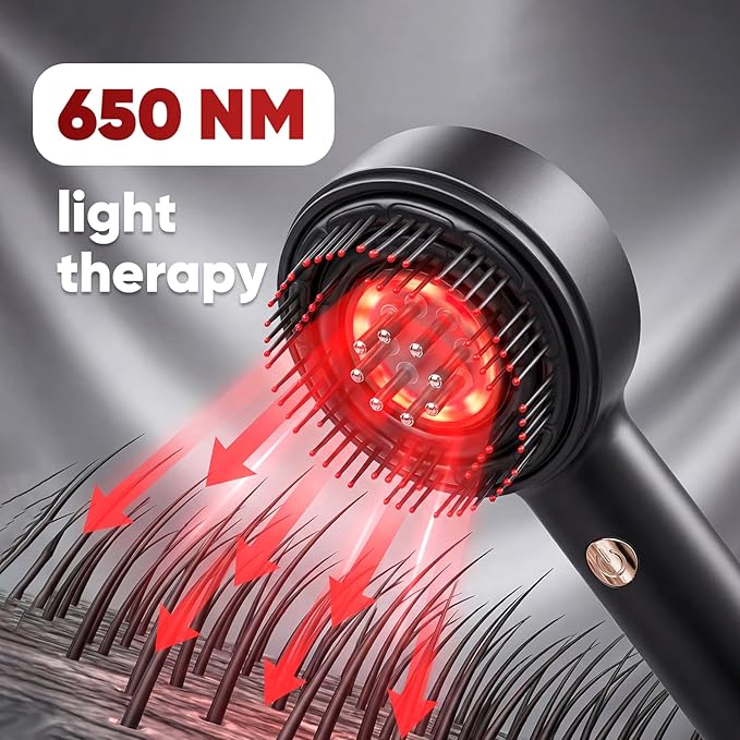3-in-1 Scalp Massager with Oil Applicator, Portable Cordless Scalp Brush for Men & Women, Adjustable Speed, Soothing Red LED Mode, IPX6 Waterproof, Rechargeable Head Massage Comb for Shower & Dry Use