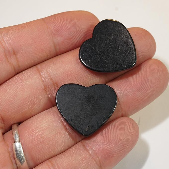 RICHRAIN Mobile Phone Sticker Shungite Heart Shape Protection Sticker 2 Pieces Set