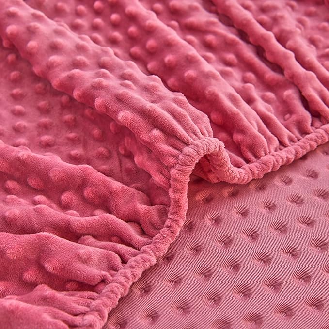 ZIQINPSQ Coral Velvet Fitted Sheet-Thickened Cold-Resistant and Warm Bed Sheets-Soft Velvet Fleece Fitted Sheets with-Elastic All Around. (PaleVioletRed, King)