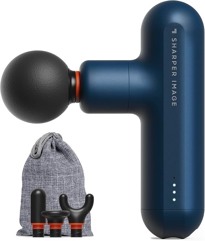 Sharper Image Powerboost Move Aero [New 2026 Version] Mini Deep Tissue Percussion Massage Gun| Muscle Recovery & Pain Relief Massage Tool| Full Body Back & Shoulder Massager| Gift for Men Women
