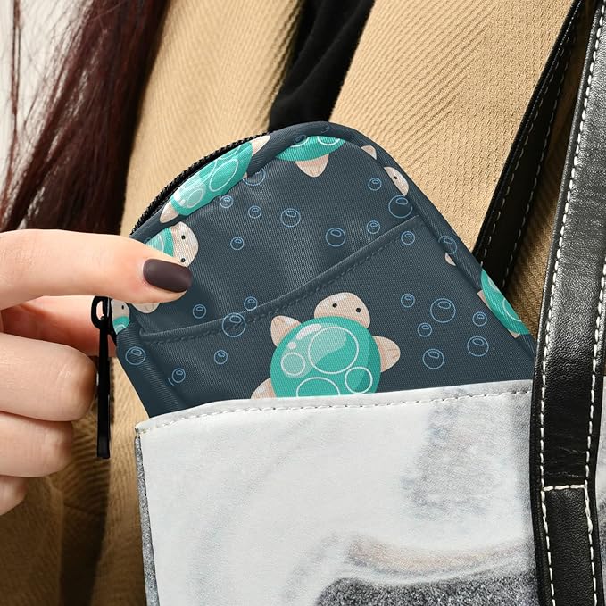 Cute Sea Turtle Pill Box 7 Day Pill Case Travel Pill Organizer Bag with Zipper Portable Weekly Case Compact Size for Vitamin Supplement Holder