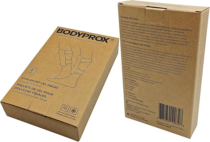 BODYPROX Shin Splint Ice Pack 2 Pack - Reusable Cold and Hot Wrap for Shin Splints Pain Relief, Flexible Ice Pack for Runners