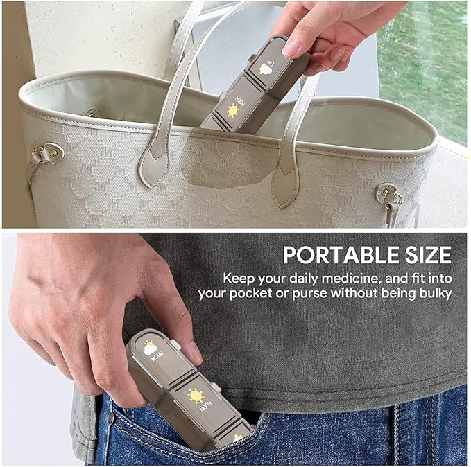 Weekly Pill Organizer 3 Times A Day Removable, 7 Days Pill Box Holder, Portable Airtight Medication Storage Containers During Travel, BPA Free, 21 Slots