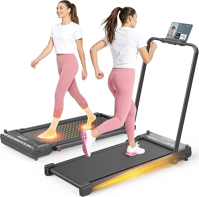 ANCHEER Walking Pad Treadmill with Foot Massage, Versatile Dual-Sided Walking Pad with Incline and Handle Bar, 3.5HP Foldable Treadmill for Home/Office/Apartment, 0.6-7.5MPH