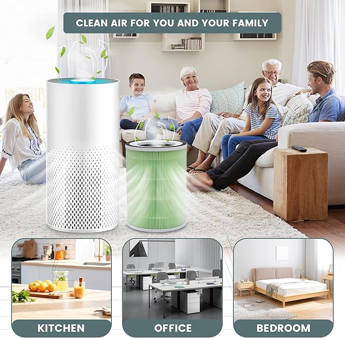 2 Pack H13 KILO Pet Replacement Filter for Afloia KILO, KILOPLUS, KILOPRO, MIRO, MIRO PRO and MORENTO MR-Kilo, 360° 4-Stage Filtration, True HEPA Kalo Air Purifier, Green