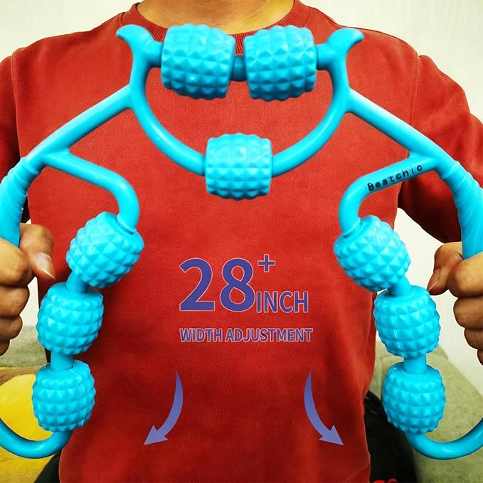 Beatchic Neck Massager Muscle Roller Leg Calf Massager for Circulation and Pain Relief with Massage Ball Multi-Functional Body Massage Tools