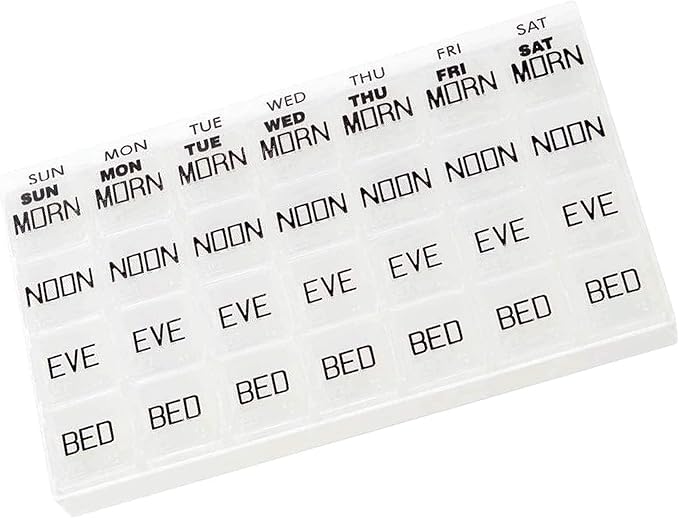 Pill Box Organizer - 28 Compartment