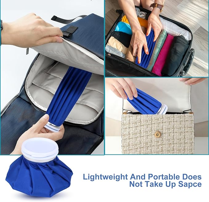 Ice Bags for Injuries [9 in], 3rd Gen Reusable Ice Packs, Hot & Cold Therapy Pain Relief, Ice Bag No-Leak & Waterproof, Traditional Ice Pack, Versatile & Durable, Blue (9 in)