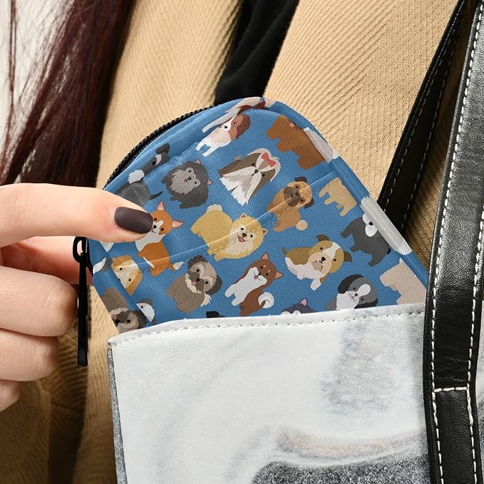 Naanle Cute Puppy Dog 7 Day Pill Case - Travel Organizer Bag With Zipper, Portable Weekly Compact Size for Vitamin Supplement Holder