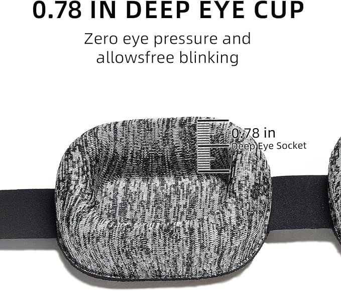 Eye Mask for Sleeping - 100% Blacking Sleep Mask for Men Women, Sleeping Mask with Adjustable Night Blindfold Flight, Travel, Nap