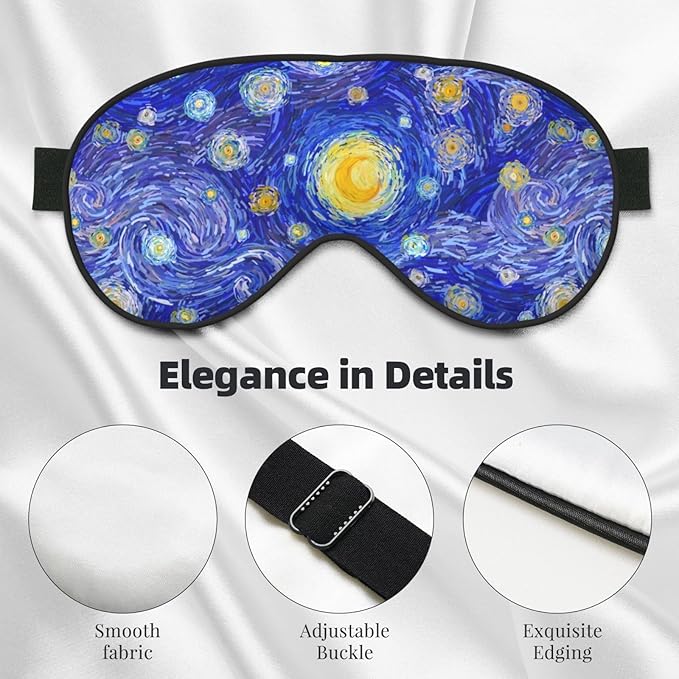 Abstract Starry Sky Sleep Mask Eye Mask with Adjustable Strap Eye Sleep Shade Cover Blocks Light for Women Men Airplane Travel Nap