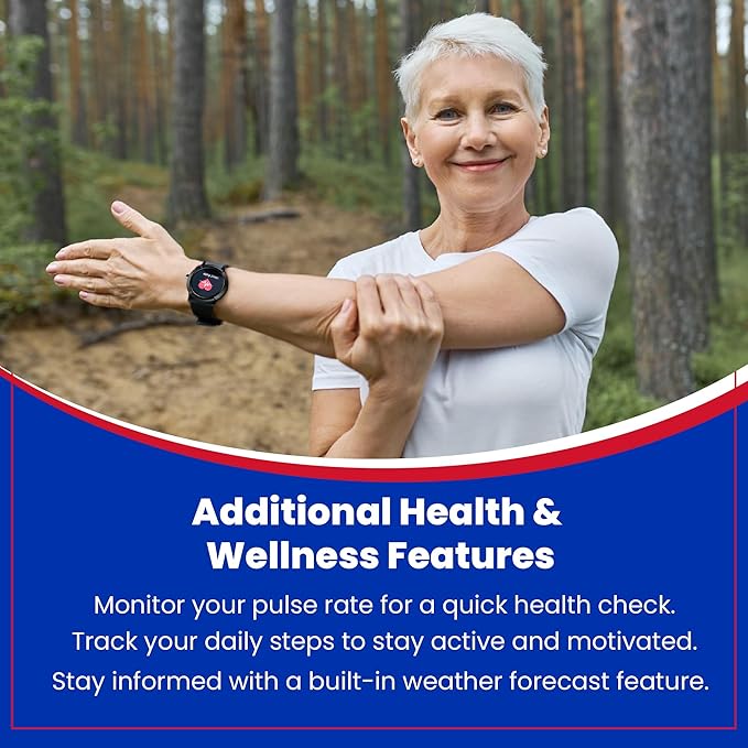 Home & WELLNESS co. SENIOR SAFETY SYSTEM Stride Medical Alert Watch- Assistance Device with GPS Tracking, Emergency Call Button, AT&T Network, Stylish Design