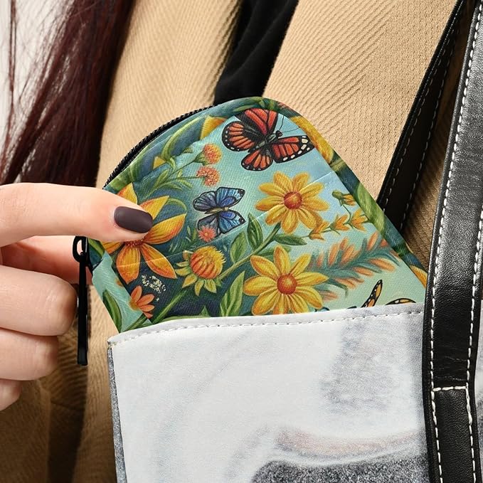 Travel Pill Case Colorful Garden Flowers Weekly Small Pill Box 7 Day Pill Box Pill Organizer Bag