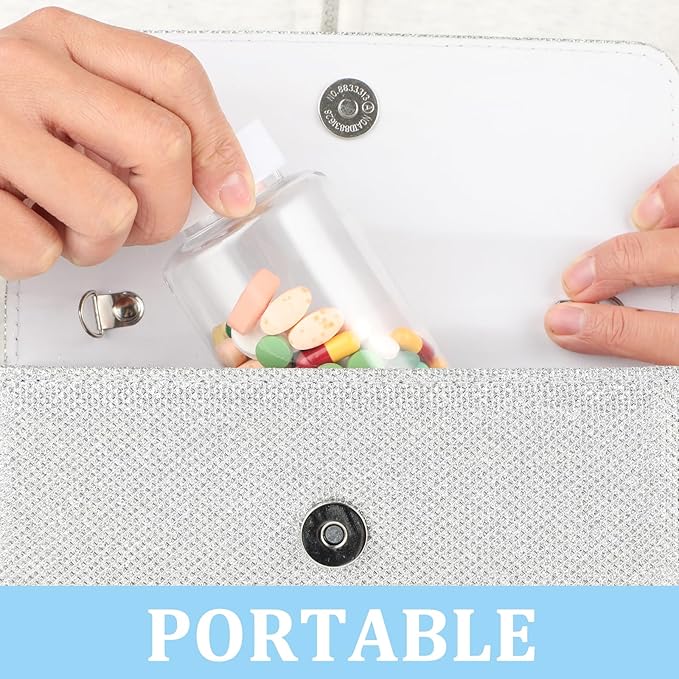 Clear Pill Bottle 6Pcs Empty Medicine Organizers Plastic Pill Bottles Transparent Reagent Containers 80ml Large Jar Powder Storage Leak Proof Caps for Liquid Solid Powder Home Toiletries