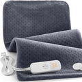 Heating Pad for Back Pain Relief, 33"x17" Electric Heating Pad for Shoulder, Neck, Cramp, Menstrual Pain, Christmas Gifts for Women Men Mom Dad - 6 Heat Settings and Auto-Off, Moist/Dry Heat pad, Gray