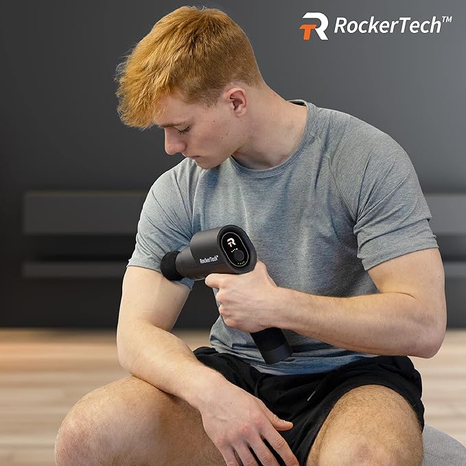 Pro Massage Gun, Deep-Tissue Massage Gun for Athletes, Percussion Massage Device, Cordless Rechargeable (Black)