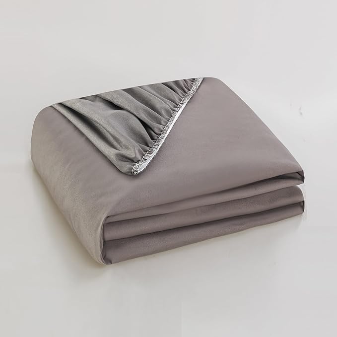 WenBags Waterproof Fitted Bed Sheets, Mattress Protector for Home & Hospital Care Beds, Soft Hospital Bed Sheets with Elastic All Around (1, Gray, Twin)