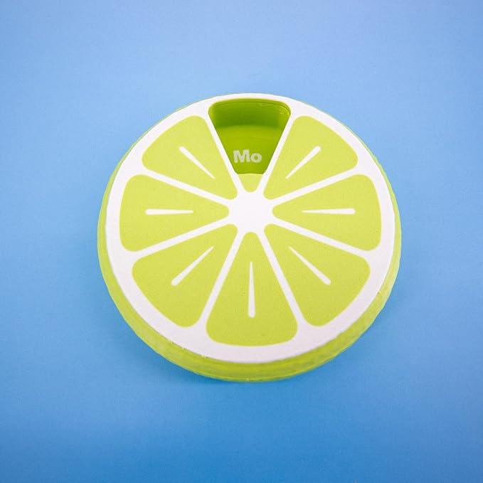 Pill Organizer 7 Day Large Citrus Box – Weekly Pill Organizer for Vitamins & Medicine, Cool Travel Pill Case, Portable 7-Day Pill Box (Green)