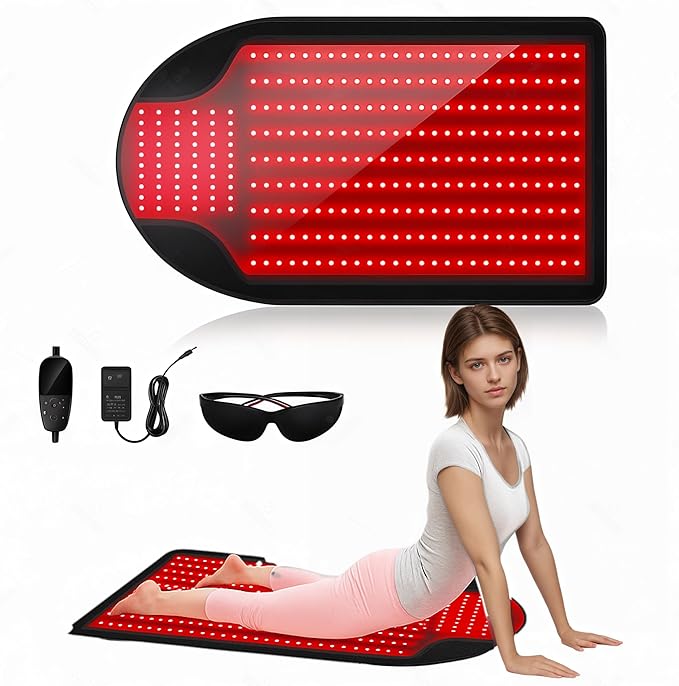 Body Red Light Therapy Mat,Compact Full-Body LED Mat, 40.5×23.5in Soft Red & Near-Infrared Glow for Everyday Home Leisure