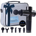 Massage Gun Gift with Carrying Case - Deep Tissue Back Massager for Pain Relief with 6 Percussion Relaxation Heads - Silent Brushless Motor, for Wife, Mother, Dad, Husband (Black)