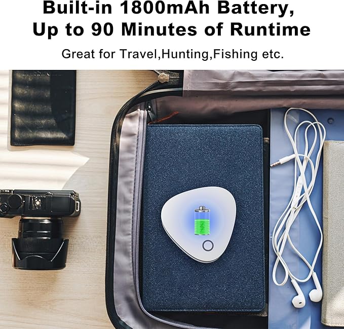 Mini Battery Powered 20mg/h Ozone Machine for Hunting Home Shoes cabinet Fridge Cat litter(White)