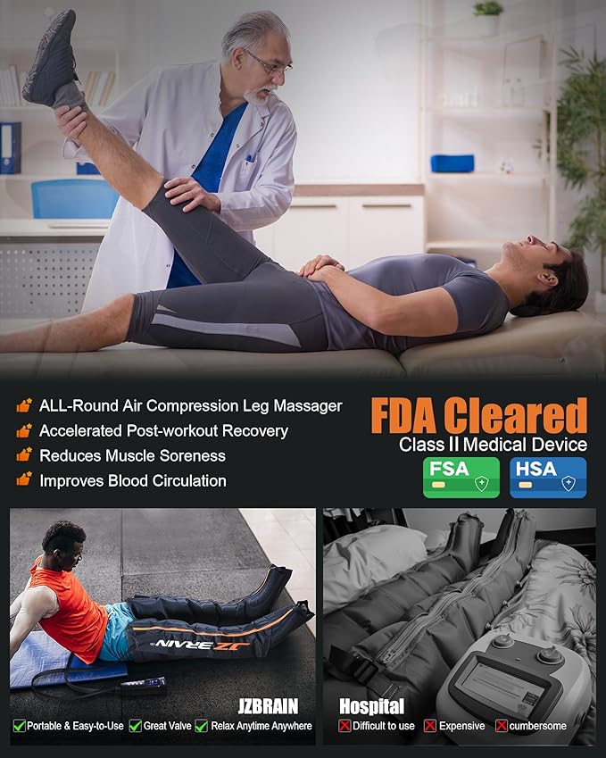 Sequential Air Compression Recovery System : Professional Full Leg Compression Boots for Circulation and Pain Relief - Sequential Device for Muscle Relaxation, Gifts for Athletes, Women, Men