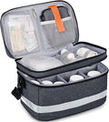 Medication Organizer Storage Bag,Portable Pill Bottle Organizer with Hand or One Shoulder,Travel Medicine Bag with Strap,Famliy First Aid Box for Medication(Black)