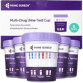 Prime Screen® Multi-Drug Urine Test Cup - 12 Panel Drug Test - Instant Testing Marijuana (THC),OPI,AMP, BAR, BUP, BZO,COC, mAMP, MDMA, MTD, OXY, PCP - [5 Pack]