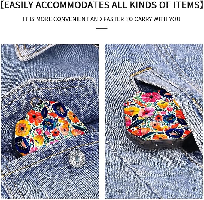 This Portable Bohemian Style Flower Pattern 4 Compartment Pill Box Can Be Placed in A Pocket Or Wallet to Store Vitamins, Medicines Health Supplements Other Medications.