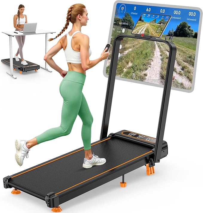 Walking Pad with 10% Incline & Handle Bar, Low Noise Walking Pad Treadmill for Home Small, Upgrade 3.5HP Treadmill with Incline, 4 in 1 Portable Compact Walking Pad with Incline/APP 350lbs