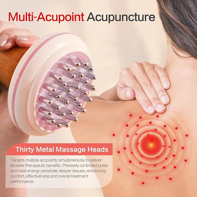 Electric Acupuncture Pen Multipoint Electronic Acupuncture Healing Massager Rechargeable, Heated Acupressure Meridian Energy Stimulator, Meridian Massage Brush for Pain Relief Muscles Sciatica Therapy