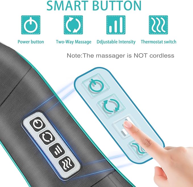 AERLANG Fathers Day Dad Gifts Neck Massger,Shiatsu Neck and Back Massager with Heating Neck and Shoulder Massager Deep Kneading Pillow for Massage Use Gifts for Women Men Dad Mom(NOT Cordless)