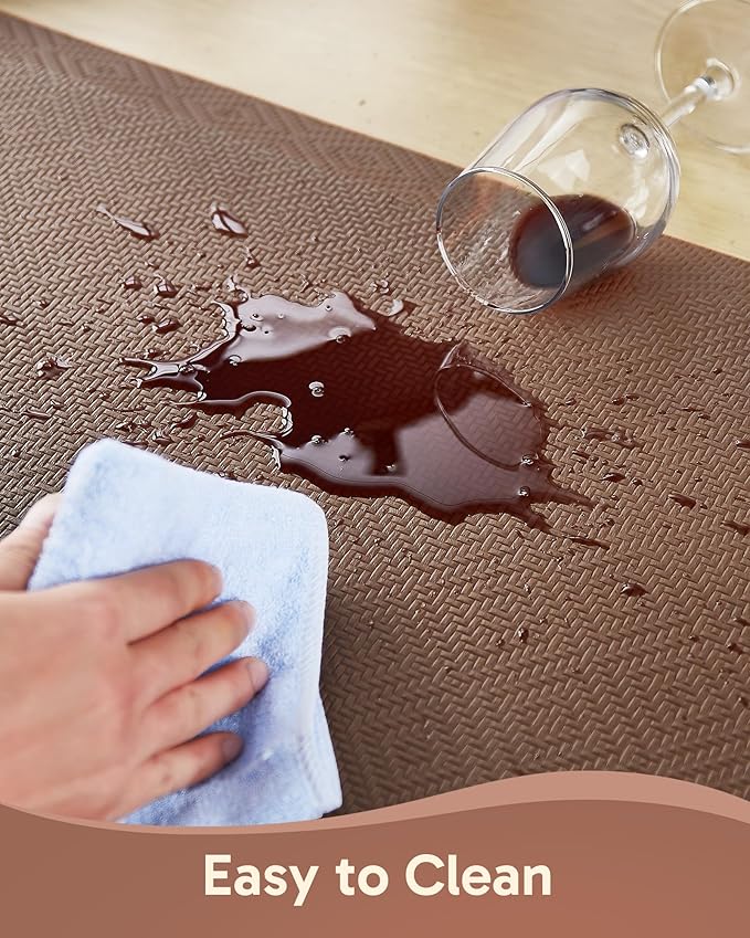 Ophanie Kitchen Mats for Floor, 3/4 Inch Thick Kitchen Rugs, 20'' x 60'' Anti Fatigue Standing Cushioned Mat, Waterproof,Comfort Ergonomic Mat for Office, Home, Sink, Brown Non-Slip Bottom