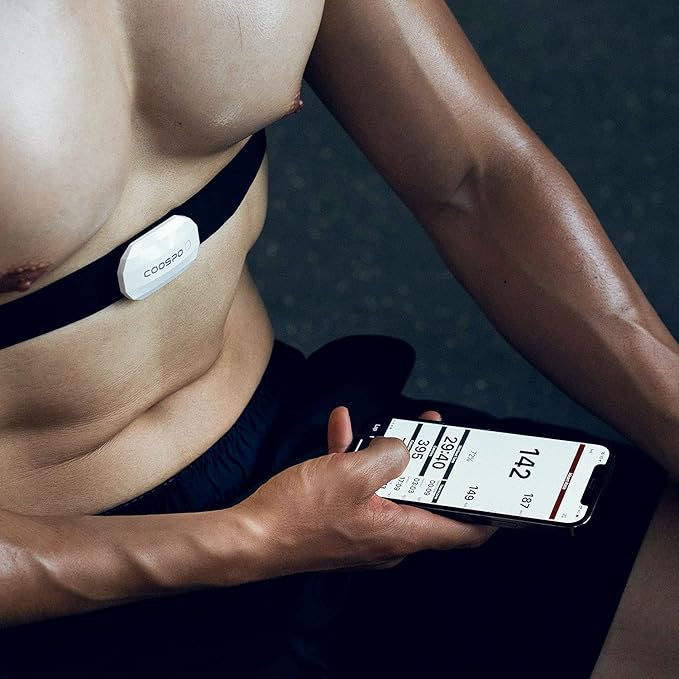 COOSPO Bluetooth Heart Rate Monitor Chest Strap H808S, ANT+ BLE HR Monitor Chest, HRM IP67 Waterproof, 300H Battery Life