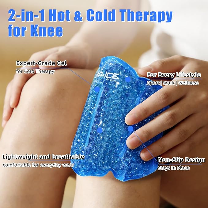 MR.ICE Knee Ice Pack Wrap 2 Packs,Reusable Ice Packs for Knee Replacement Surgery, Gel Cold Therapy Pack for Injuries, Surgery Recovery, Arthritis, Swelling, Bruises, Joint & Muscle Pain Relief