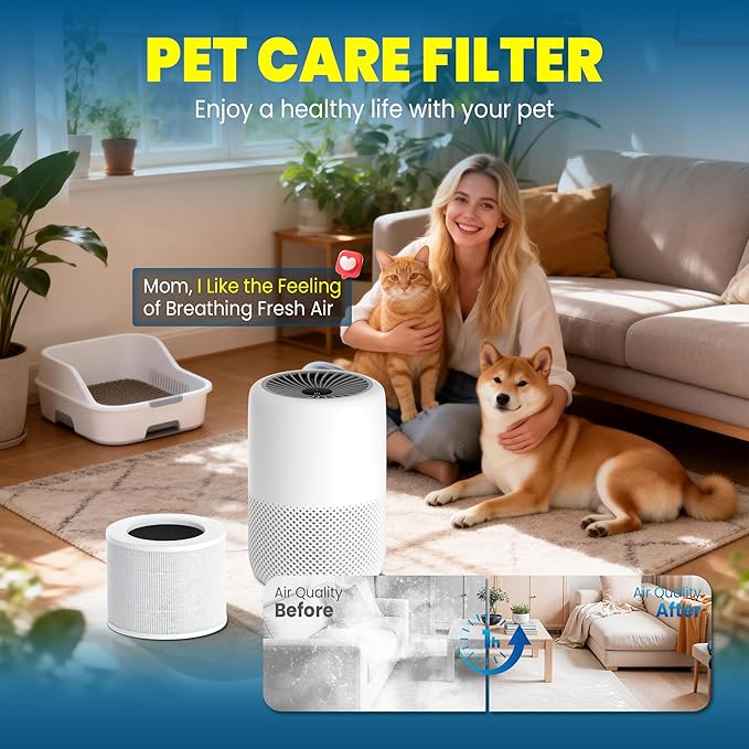 Core Mini Replacement Filter Compatible with LEVOIT Core mini-P Air Purifier, 3-in-1 Pre, H13 True HEPA, Activated Carbon Filtration System,Core Mini-RF,4 Filter & 10 Fragrance Sponge，By Improvedhand