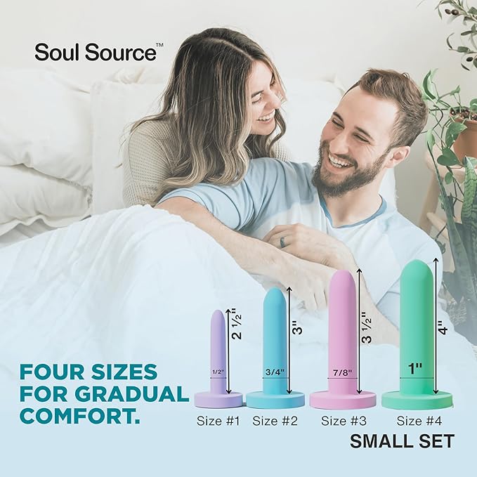 Soul Source | Silicone Wand Set Pelvic Floor Trainer | Progressive Comfort & Strength | with Travel Pouch and Handle (Small Set)
