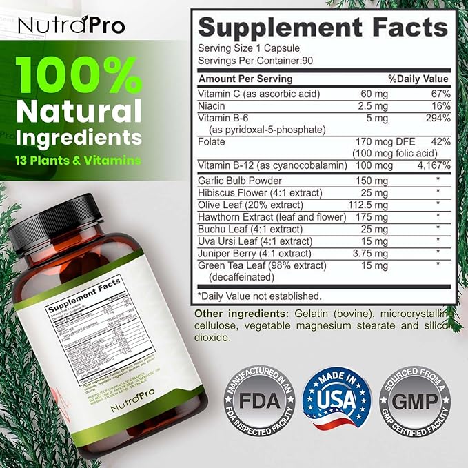Heart Health Blood Pressure Support Supplement - Support Blood Pressure & Healthy Circularity Naturally with Hawthorn Berry & Hibiscus.Vitamins Pills for Healthy Hypertension (BP) & Healthy Heart.