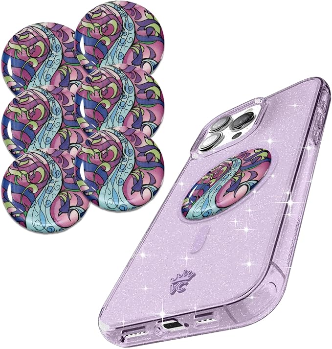 Pack of 6 EMF Stickers for Cell Phone- 5G Ready Harmonizer Stickers Proudly Made in USA for Cell Phones, Laptops or Tablets- EMF mega Shield for All Electronic Devices (Healing River)