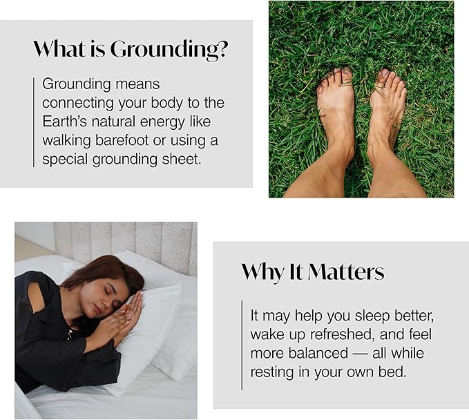 Grounding Sheets King Size 76x80x13.5 Inches – Organic Cotton with Silver, White Grounded Sheets King Size for Overall Improved Wellbeing, with 15 ft Grounding Cord